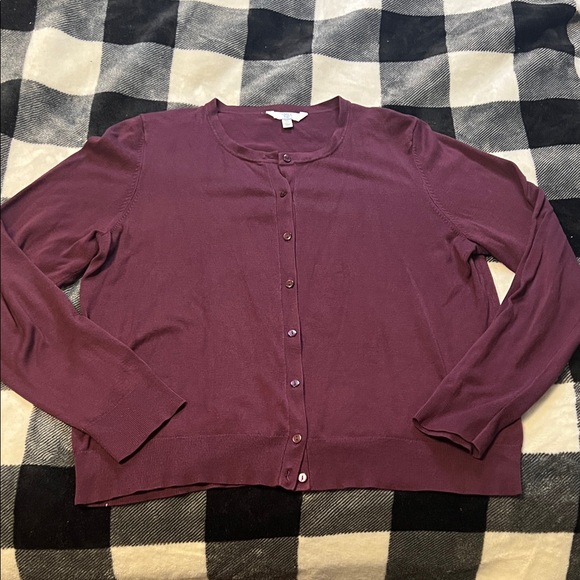 Time and Tru Sweaters - Time & Tru Metropolis Burgundy Cardigan size XXL (20)